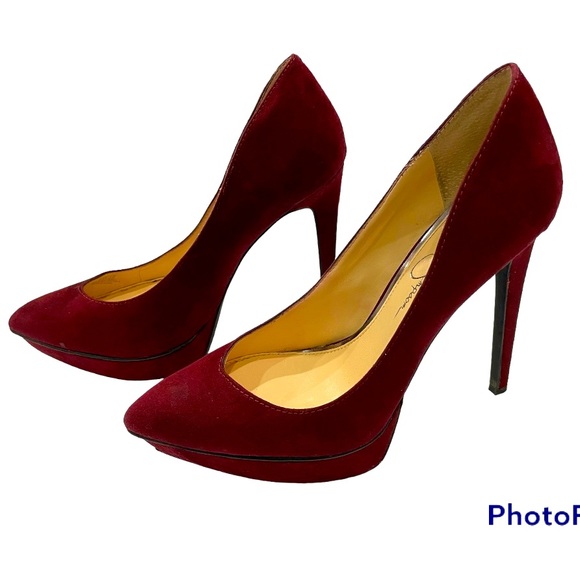 Jessica Simpson Shoes - Jessica Simpson burgundy maroon suede platform pump